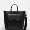 Shopper The Circle En Cuero Graneado Negro