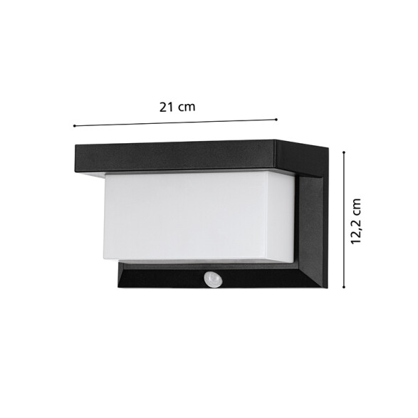 Lámpara de pared solar rectang. IP44 dim UTRERA EG3860