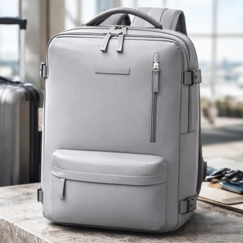 Mochila Trendy Modelo Travel Tech de viaje Gris