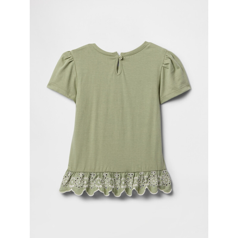 V-SS EYELET PEPLUM DESERT SAGE