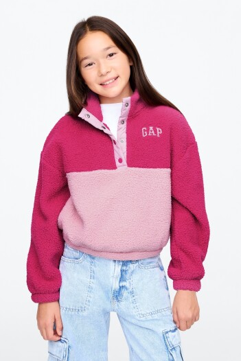 Canguro Logo Gap Sherpa Niña Pink Standard