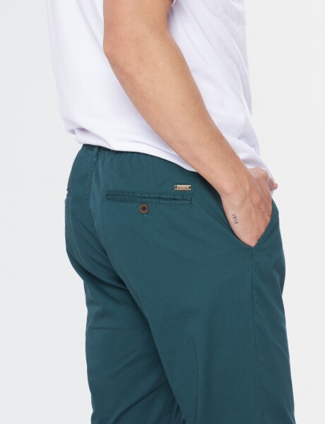 PANTALÓN CON MEDIA CINTURA ELASTIZADA Verde