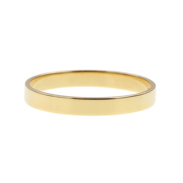 Par de alianza chata en oro amarillo 18k de 3mm Par de alianza chata en oro amarillo 18k de 3mm