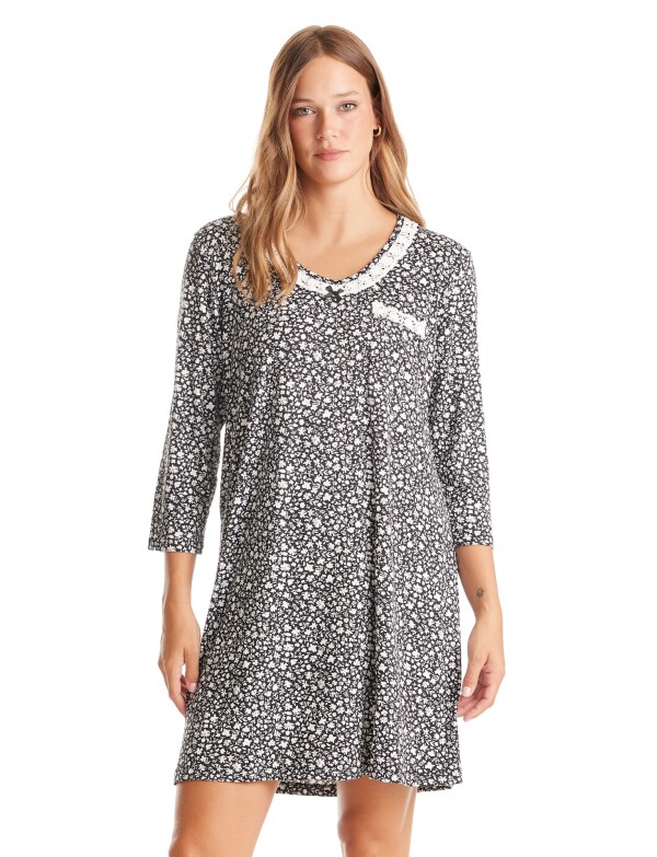 Camison Detalle Crochet NEGRO/BLANCO