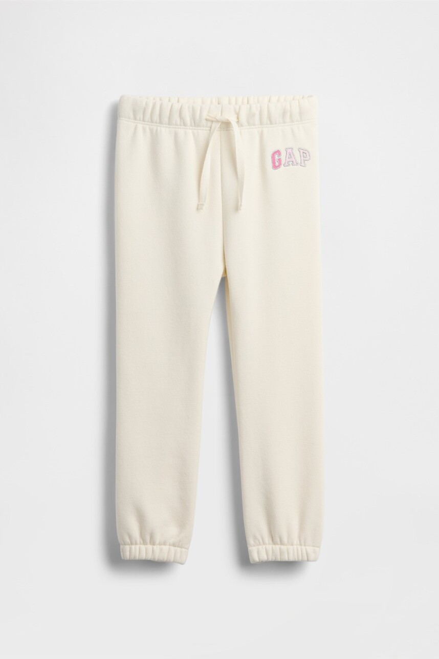 Pantalón Deportivo Logo Gap Toddler Niña Ivory Frost