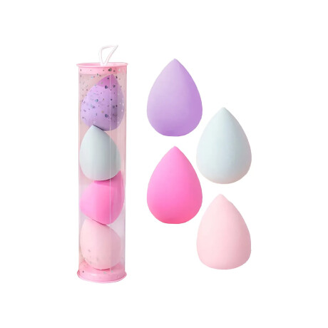 Set Maquillaje 8 Brochas y Pinceles con Estuche + Esponjas Plateado