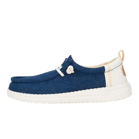 Wally Y Craft Linen - Niños Sargasso Blue/White