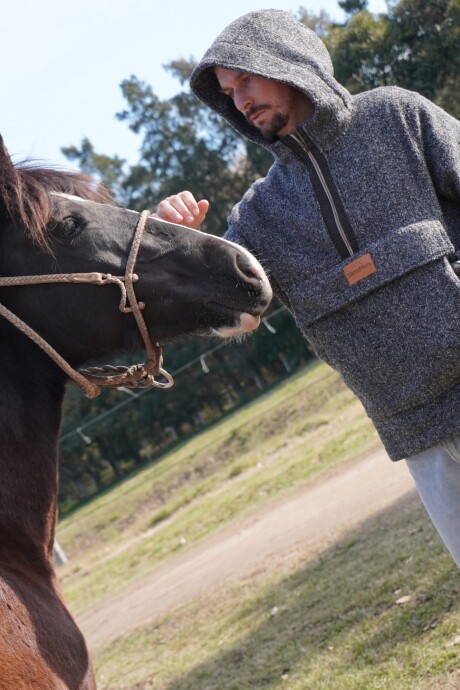 Buzo Pibe Vol2 Gris Jaspeado