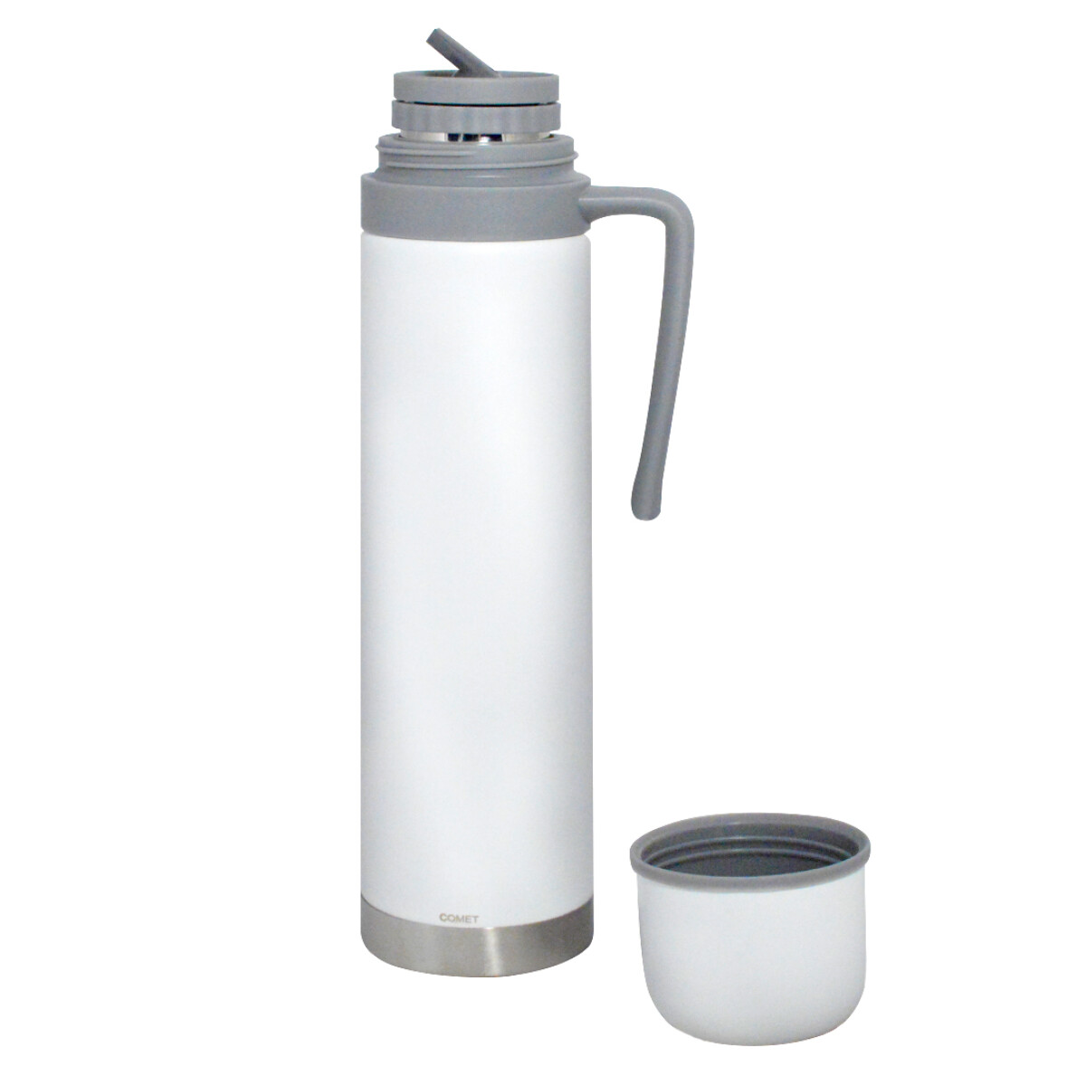 Termo Comet Acero Inoxidable 750 Ml con Manija Rígida - BLANCO 