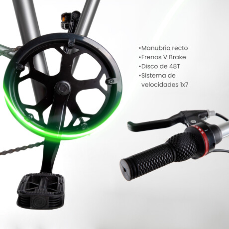 Bicicleta Plegable Rodado 20 Shimano Parrilla Gris