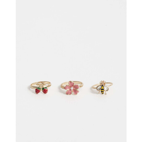 Sets Anillos Flores Dorado