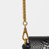 Mini bag Porto en cuero gamuza anaconda Negro