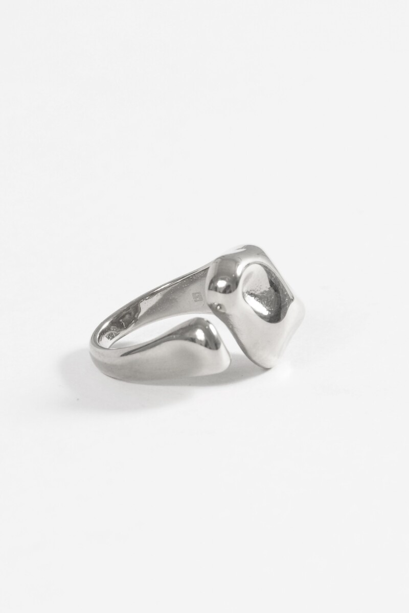 Anillo texture acero plateado
