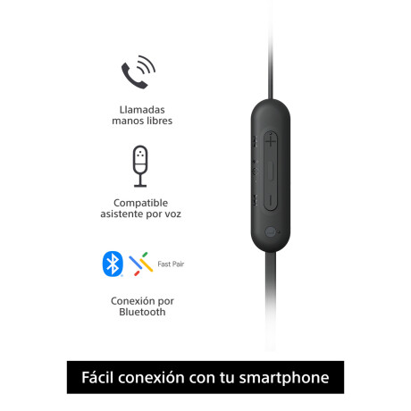 Auriculares Bluetooth Inalámbricos In Ear Sony Wi-c100 BLACK