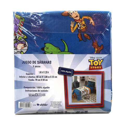 Juego Sábanas Infantiles Toy Story 1 plaza 100% algodón U
