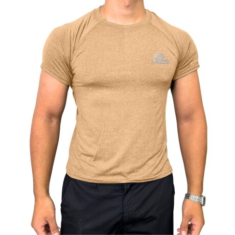 Remera DryFit manga corta - Aventureros Caqui