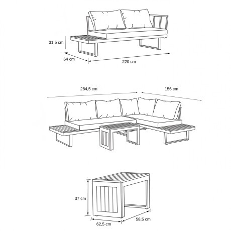 Juego de jardin esquinero Paris Juego de jardin esquinero Paris