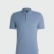 BOSS Polo de Algodón Piqué con Logo Bordado Celeste
