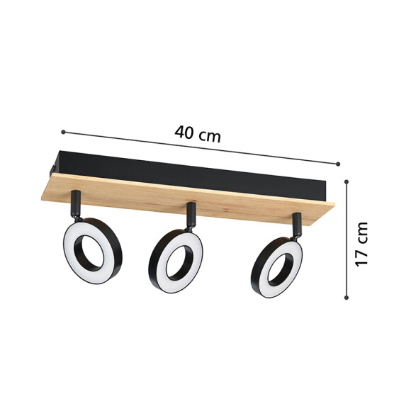 Lámpara de techo LED 3x4,2W cálida RIELVES EG3544
