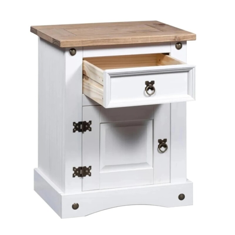 Mesa De Luz Herli 1 Puerta 1 Cajon Blanca Mesa De Luz Herli 1 Puerta 1 Cajon Blanca