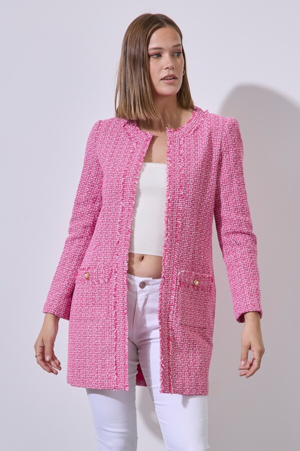 Chaqueta Tweed Larga ROSA/MULTI