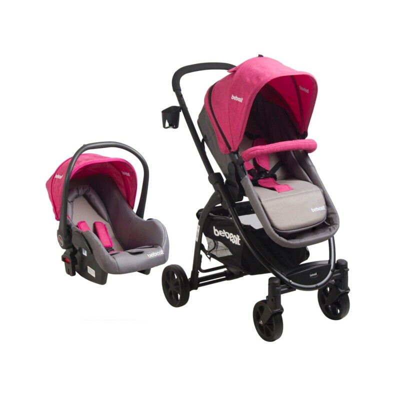 Coche de bebé + silla para auto Bebesit Travel System Alfa Rosa