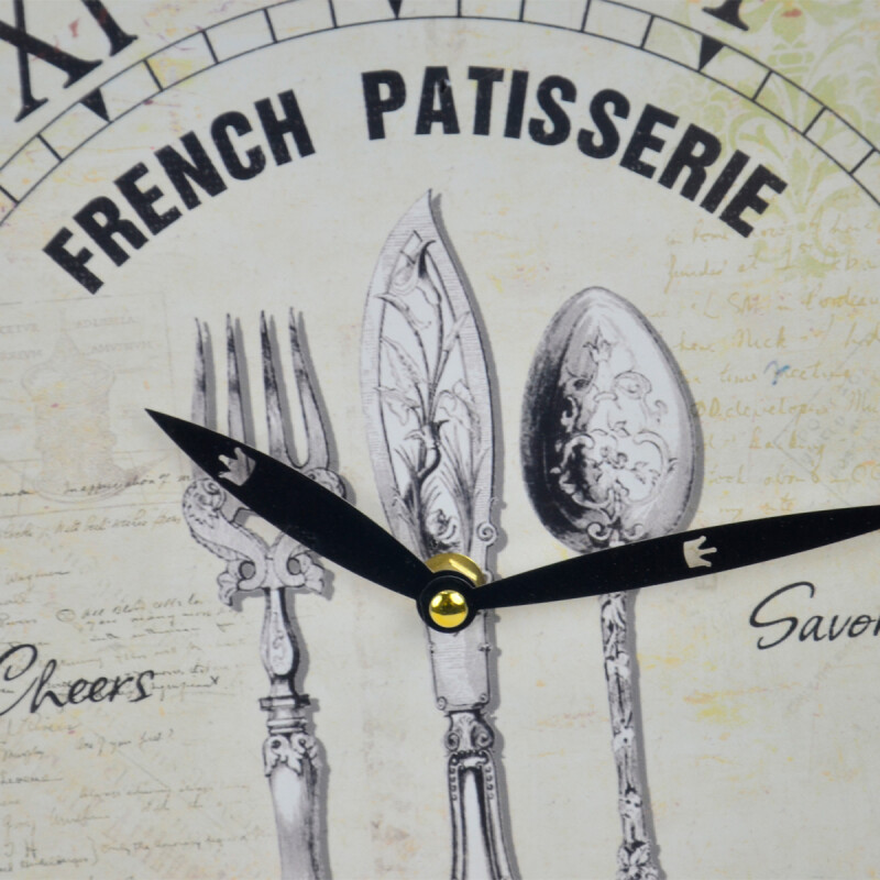 Reloj de pared mdf D28,8x3,5 cm CUBIERTOS