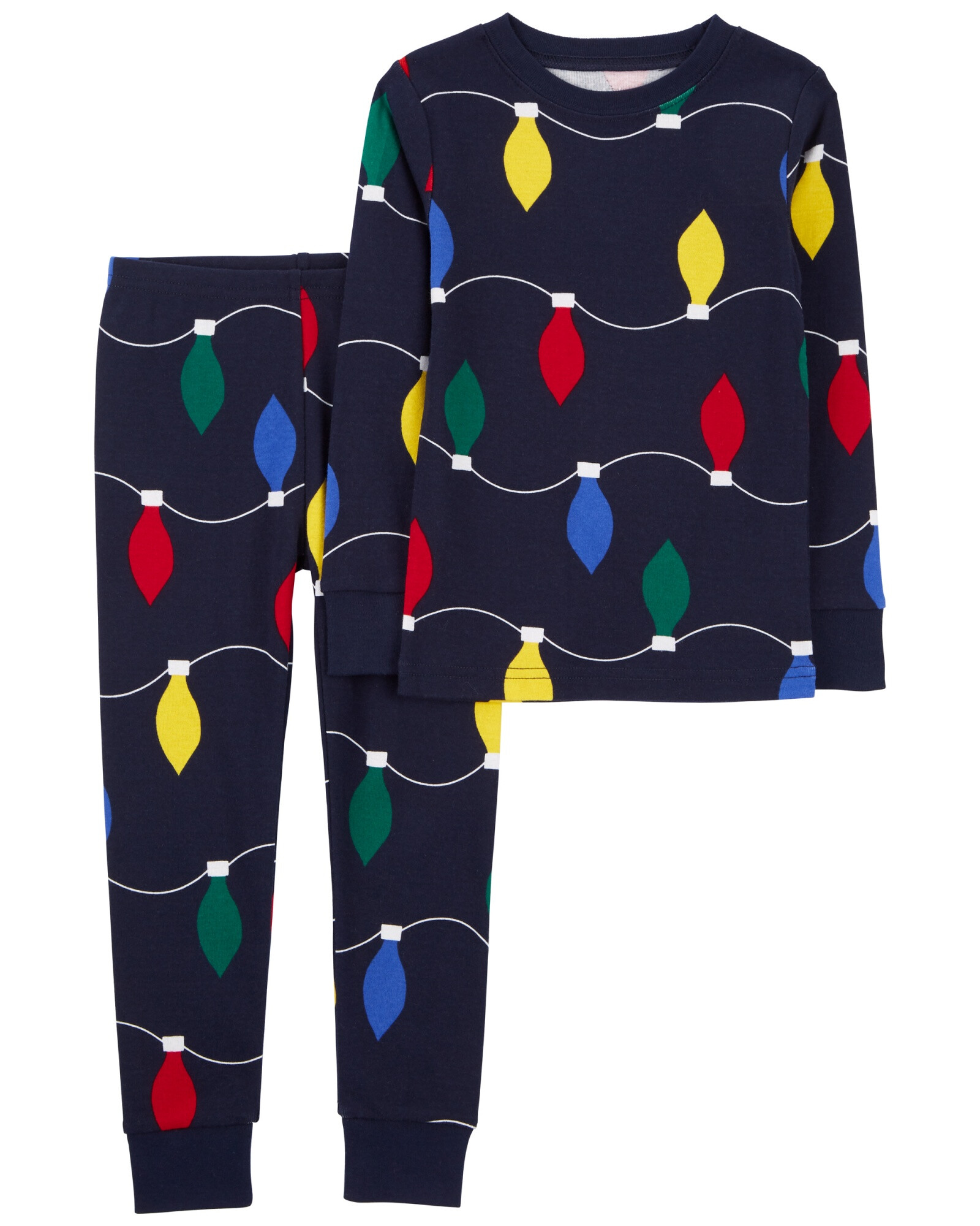 Pijama dos piezas de algodón diseño luces navideñas Sin color