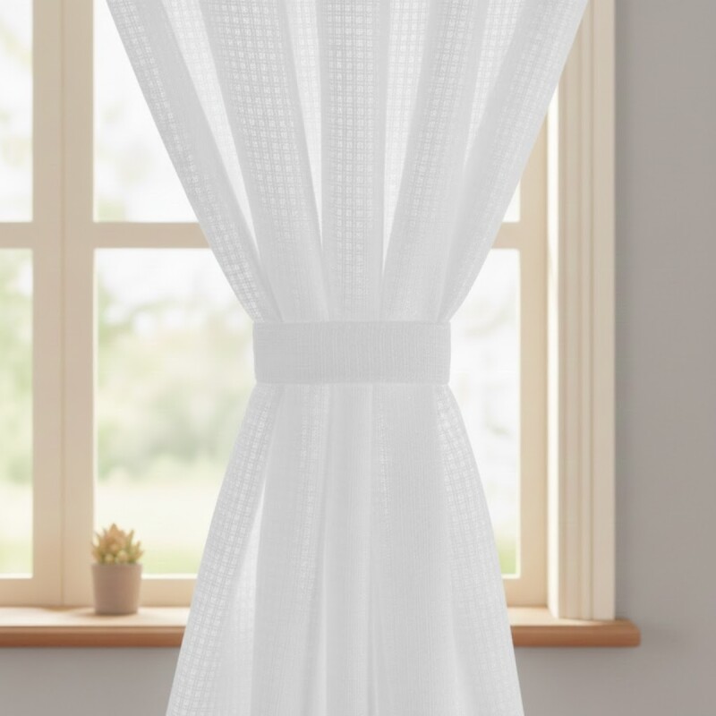 Cortina en Tela Dali set 2 paños 140 x 120 cms BLANCO