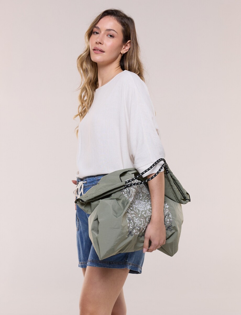 Bolso Playa Floral - Oliva 