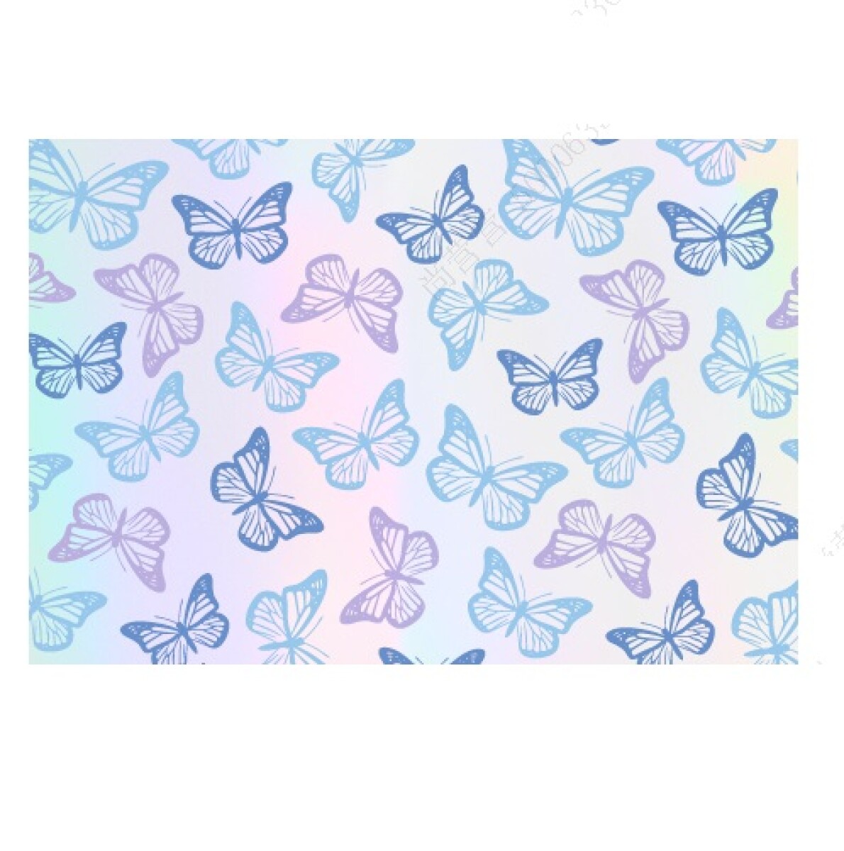 Papel de regalo mariposa - celeste 