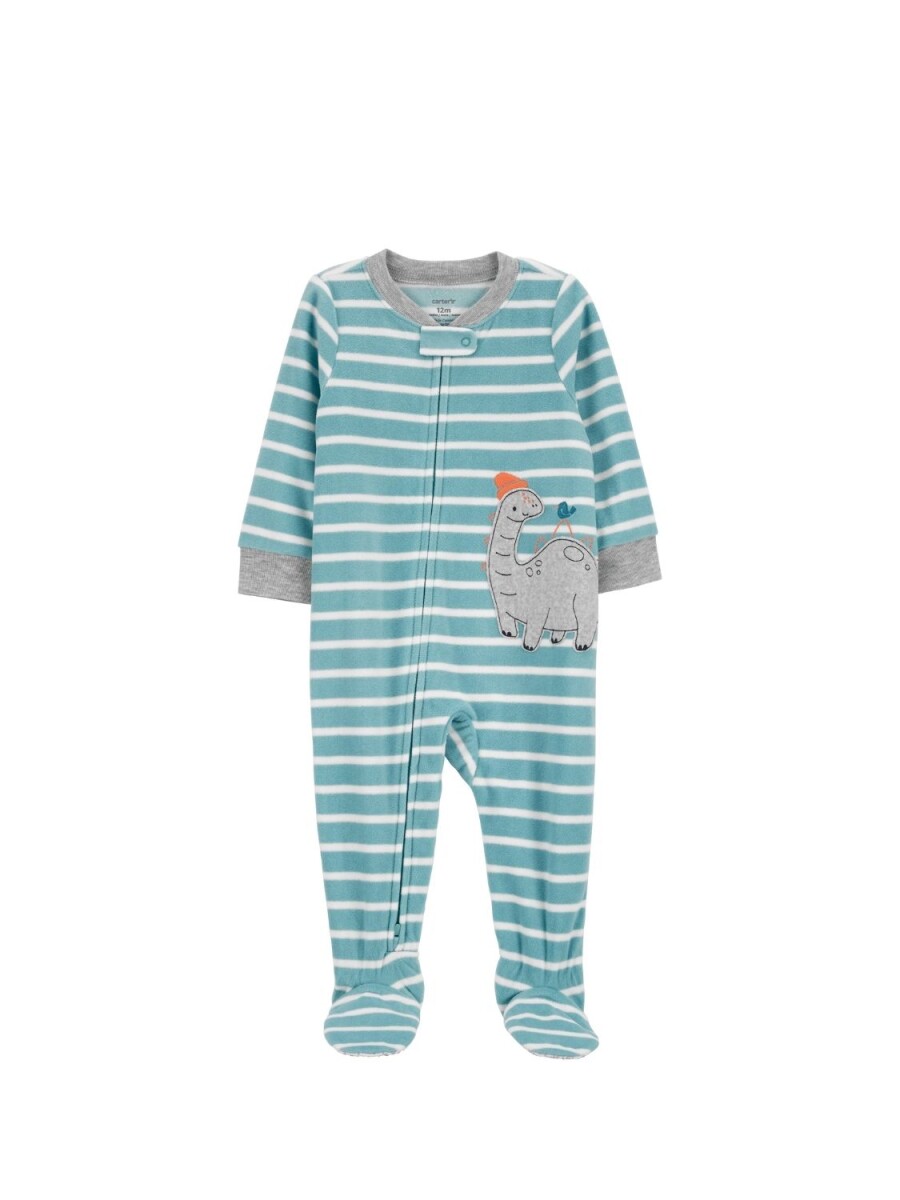 Pijama Carters con Pie Micropolar Dinos 1PZ - TURQUESA 