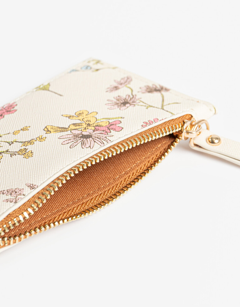 Tarjeteros Tarjetero Con Cierre Flores - Estampado Flores