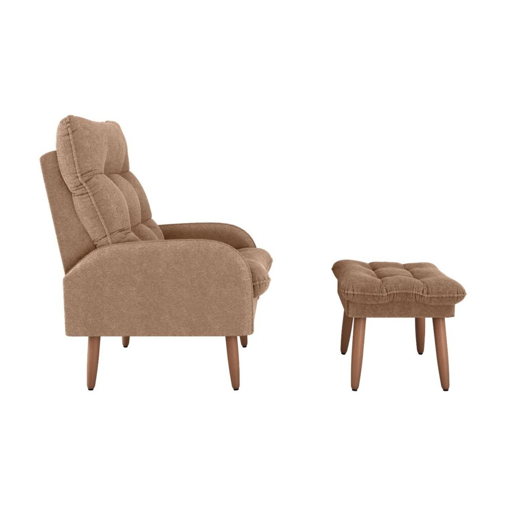 Butaca 1 Cuerpo Living + Puf - Nantes Marrón