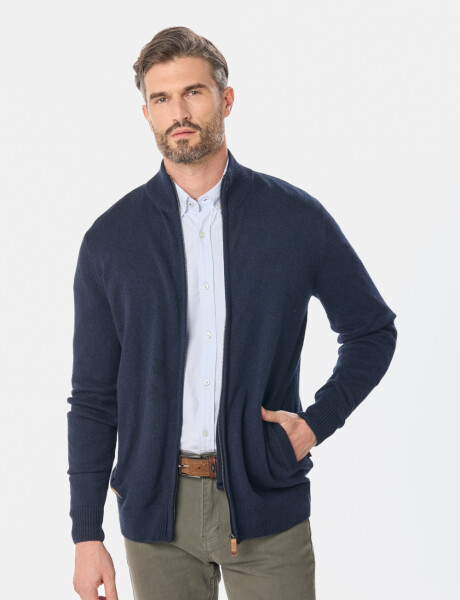 CAMPERA TEJIDA DE ALGODON Azul