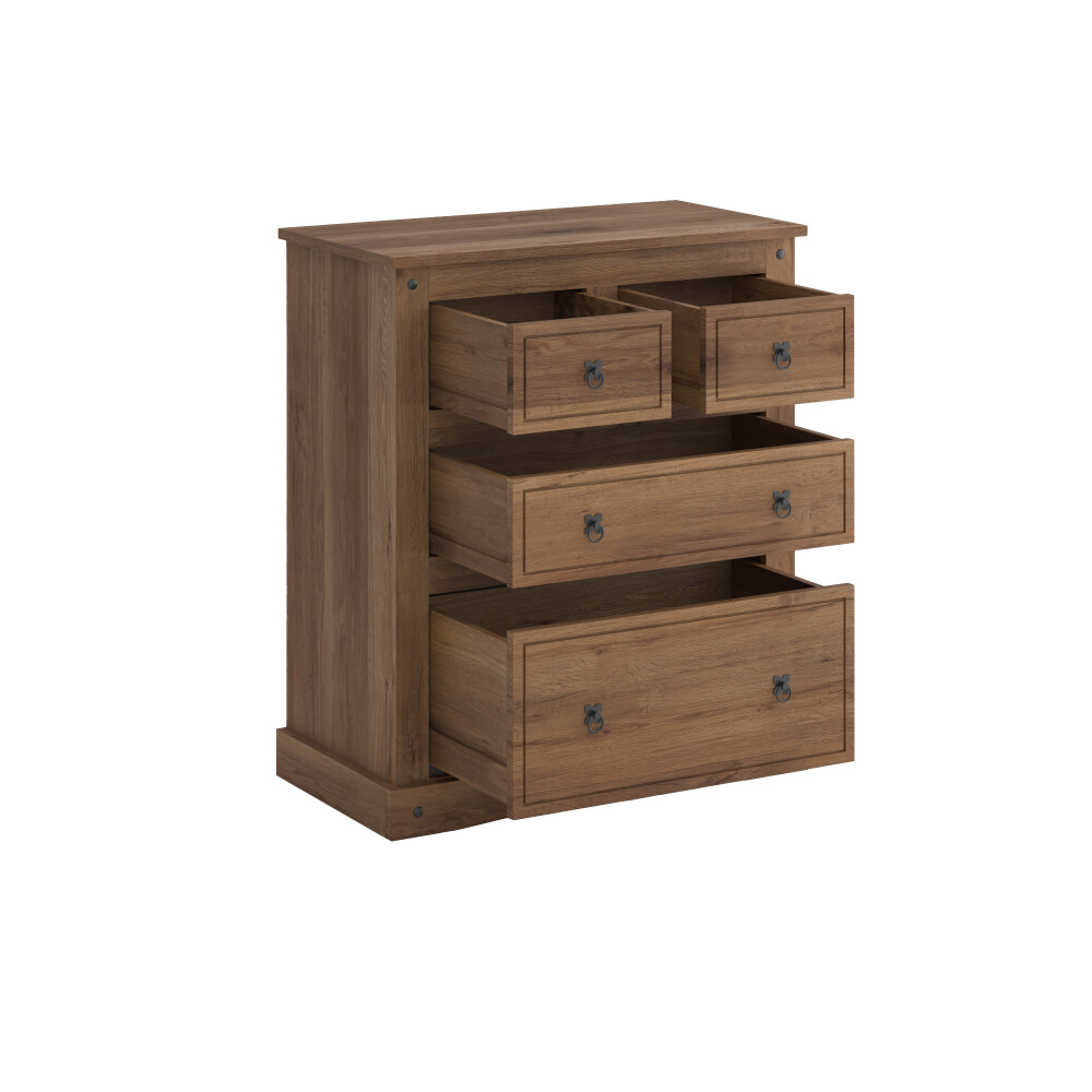 Comoda 4 cajones - Linea mexicana Oscura