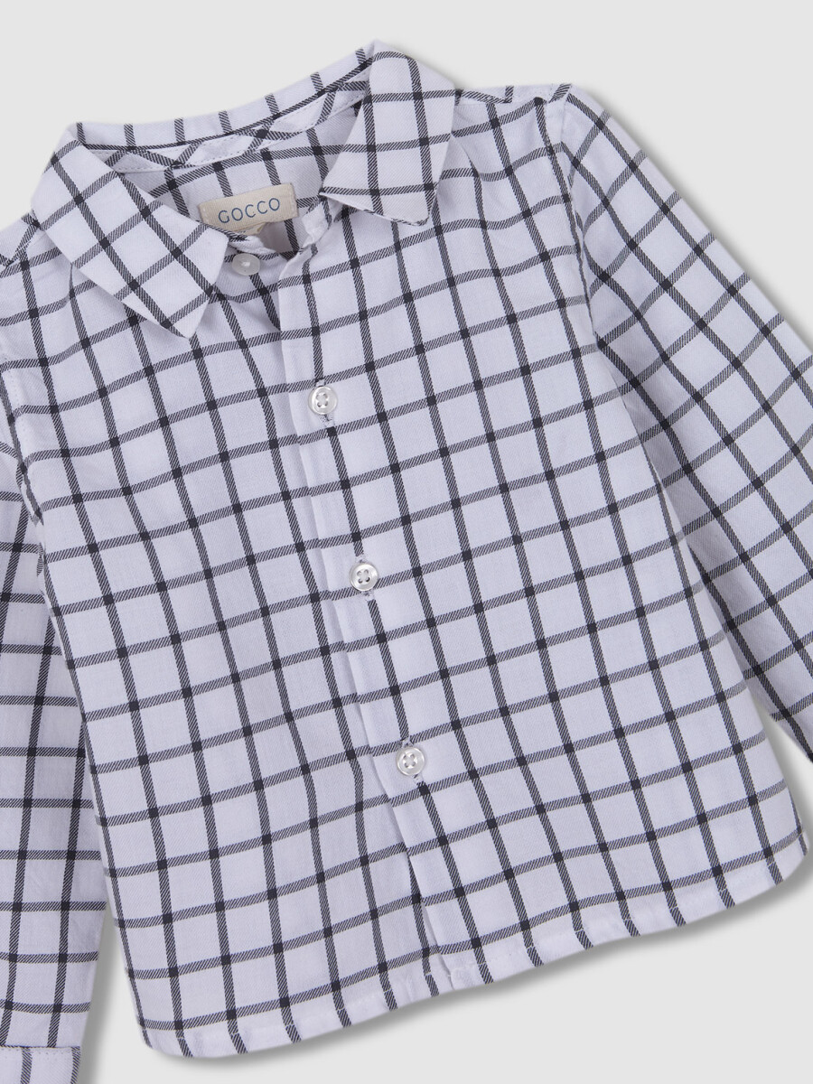 Camisa Cuadros Cuello Bebe Petroleo