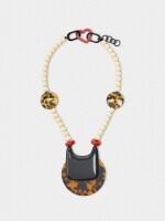 Collar Corto De Colgante Efecto Carey multicolor