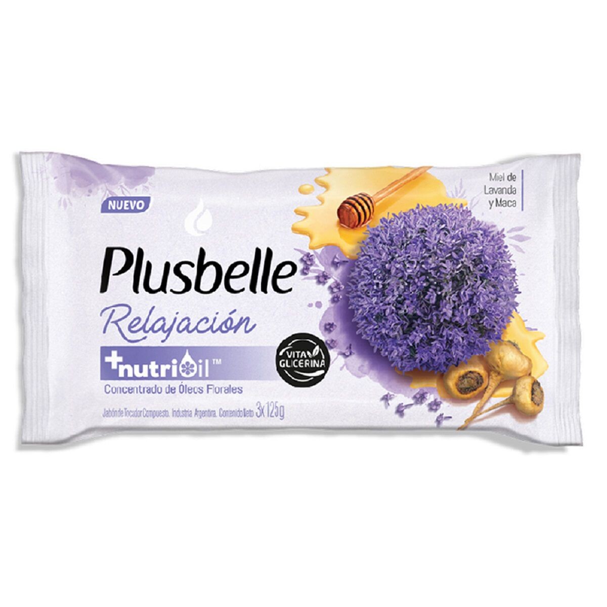 PLUSBELLE JABON PACK X 3 RELAJANTE 125GR 