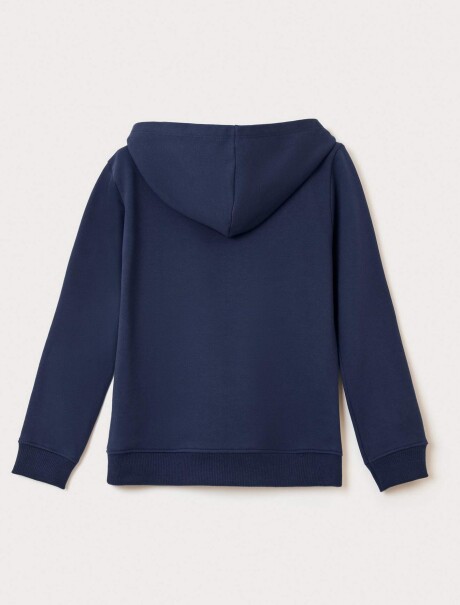 SUDADERA BÁSICA UNISEX DE FELPA CON CAPUCHA AZUL