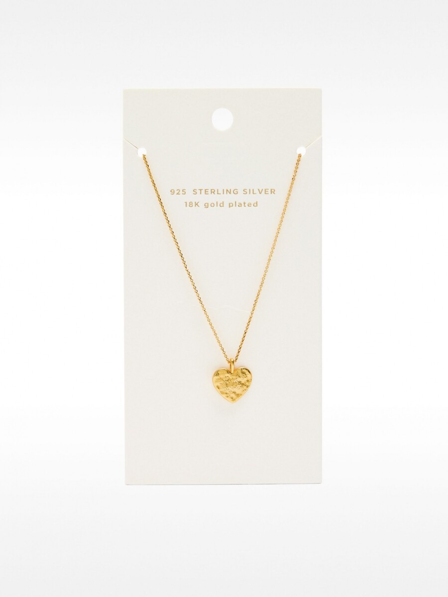 Collar Con Corazón - Plata De Ley 925 dorado