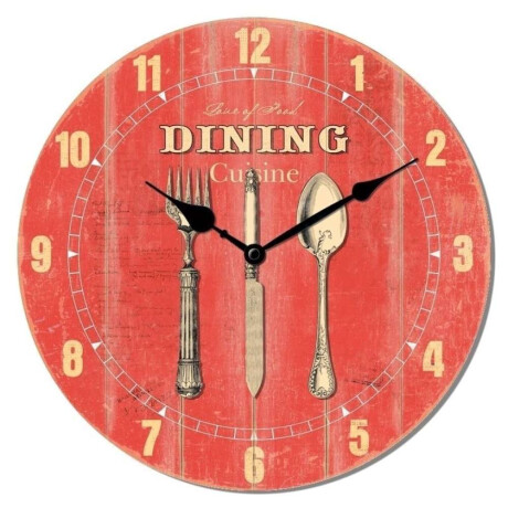Reloj De Pared Mdf D28.8X3.5Cm Cubiertos Dining