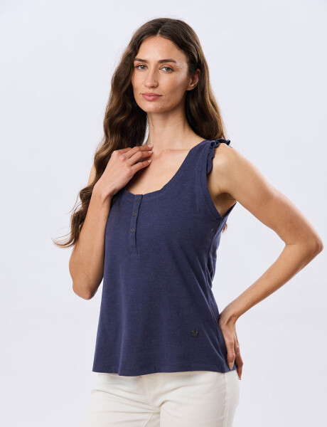 MUSCULOSA LISA DE ALGODÓN Azul