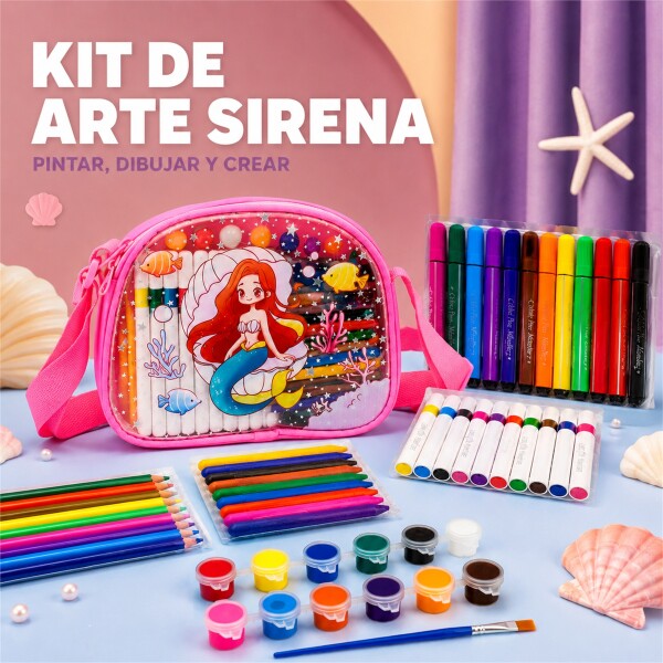 Set de Arte Infantil con Bolso 57 Piezas para Pintar y Dibujar ROSA