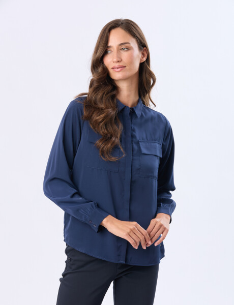 BLUSA MANGA LARGA Azul