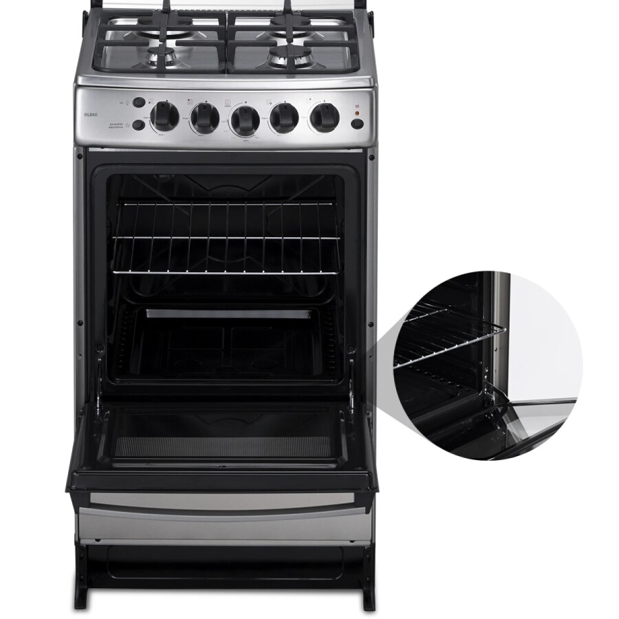 Cocina a Gas 4h 50cm con Grill a Eléctrico Indurama BILBAO Cocina a Gas 4h 50cm con Grill a Eléctrico Indurama BILBAO