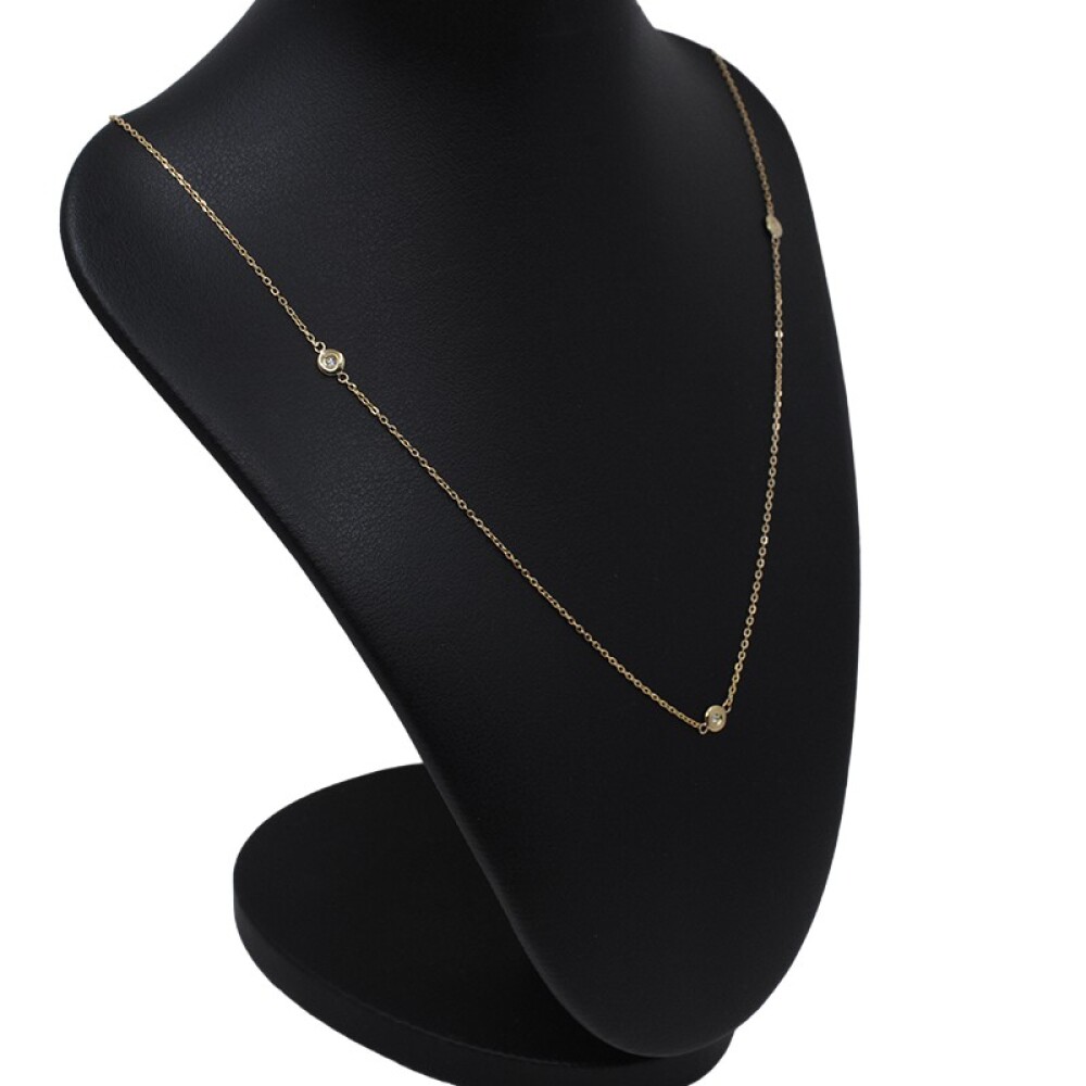 Cadena En Oro 18K Con 5 Brillantes Cadena En Oro 18K Con 5 Brillantes