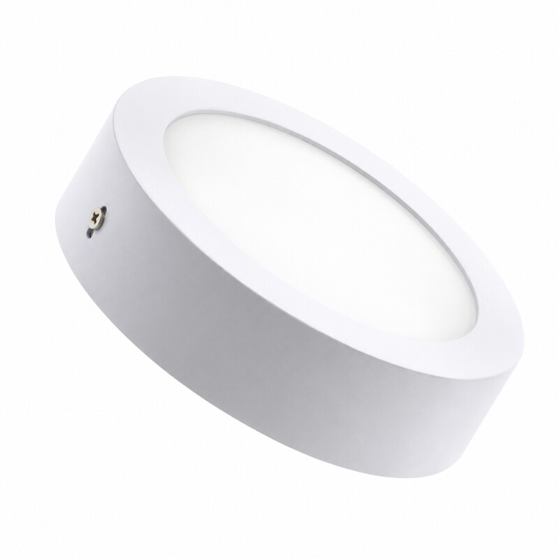 PLRA012 Panel LED Redondo de Adosar 12W Luz Cálida