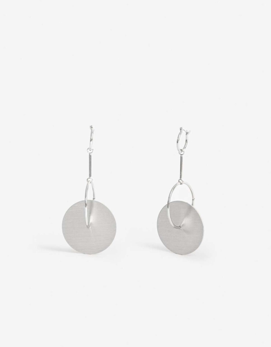 Aros Largos Círculos - Plateado Rodio 