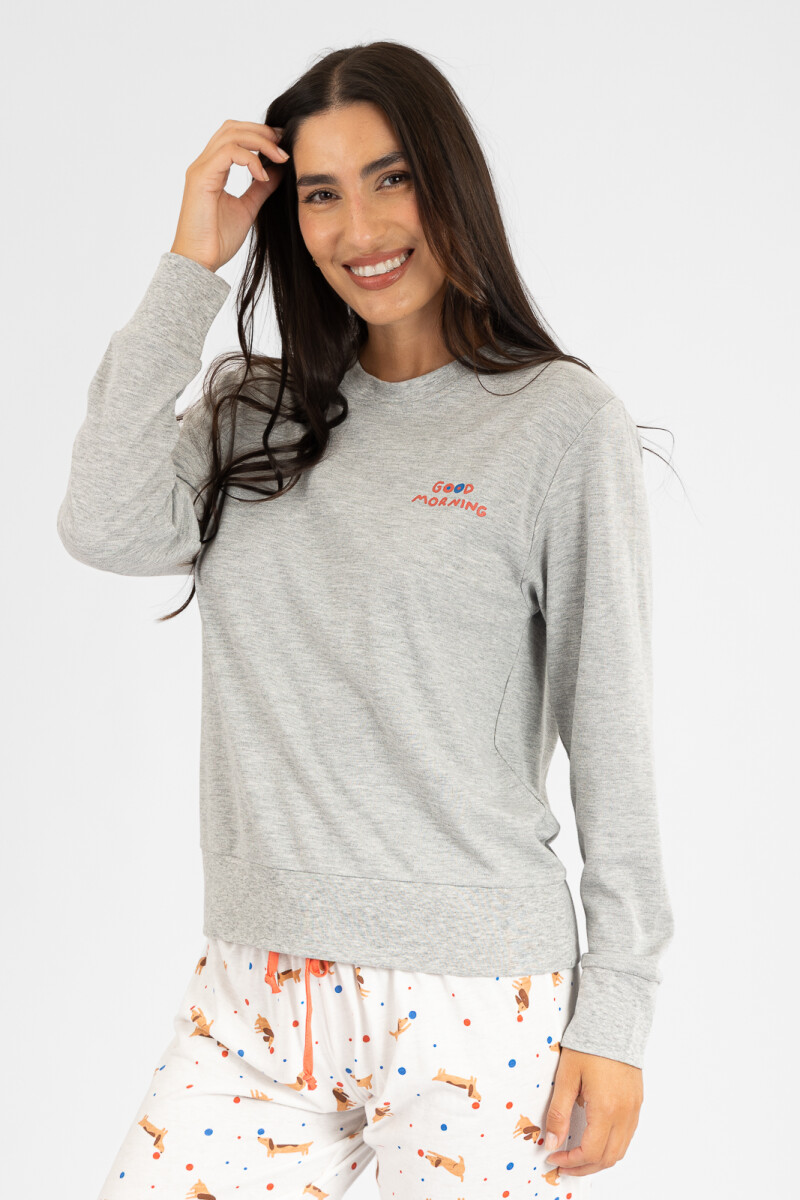 Pijama morning dog Gris